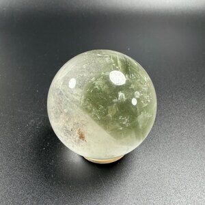 Natural Clear Quartz Sphere W/Smoky Garden Healing Crystal Polished 58.6mm 280g